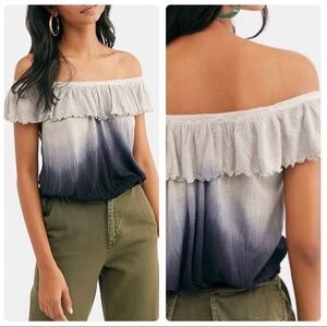 Free People Cora Lee Black Ombre Tee Top